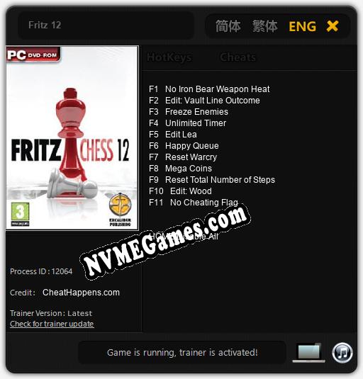 Fritz 12: Cheats, Trainer +11 [CheatHappens.com]