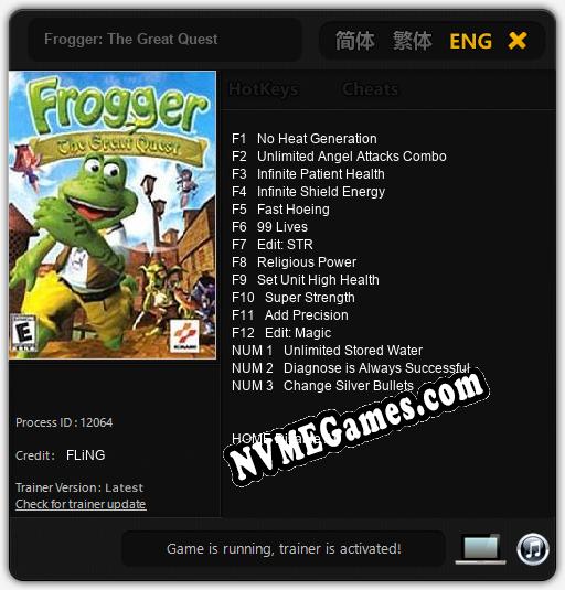 Treinador liberado para Frogger: The Great Quest [v1.0.5]