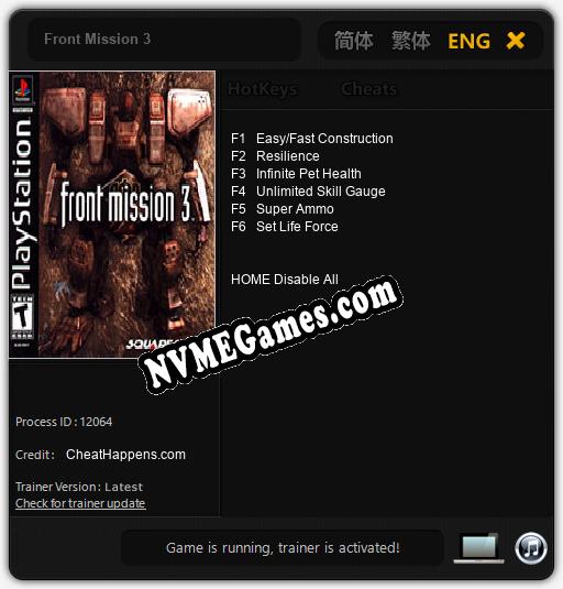 Front Mission 3: Cheats, Trainer +6 [CheatHappens.com]