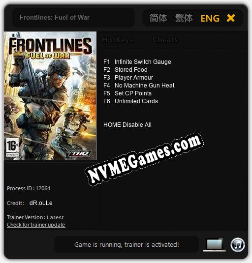 Frontlines: Fuel of War: Trainer +6 [v1.6]