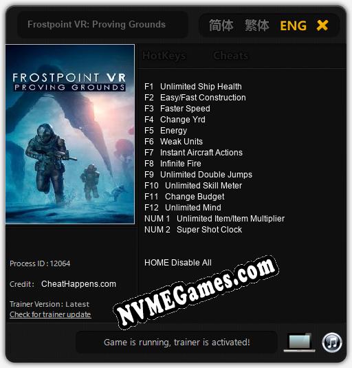 Frostpoint VR: Proving Grounds: Trainer +14 [v1.7]