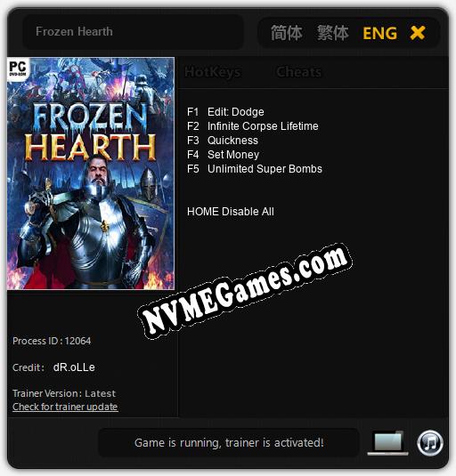 Treinador liberado para Frozen Hearth [v1.0.7]