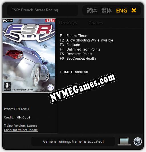 FSR: French Street Racing: Cheats, Trainer +6 [dR.oLLe]