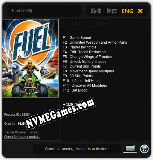 Fuel (2006): Treinador (V1.0.20)