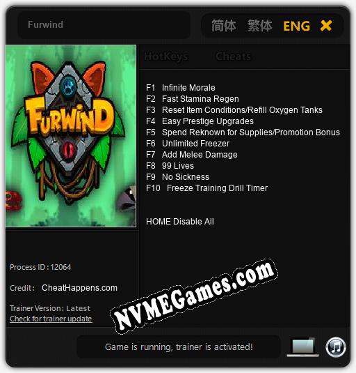 Furwind: Treinador (V1.0.93)