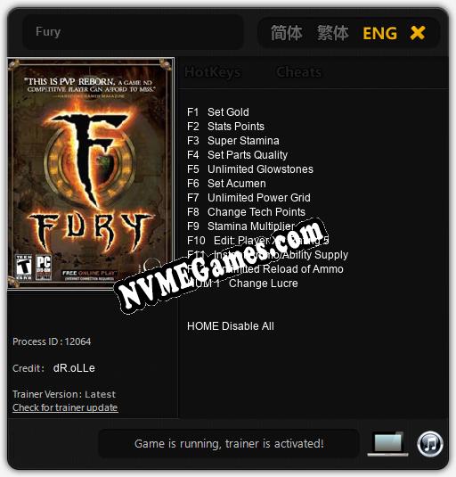 Fury: Treinador (V1.0.83)