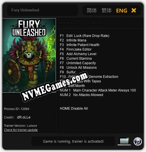 Fury Unleashed: Trainer +14 [v1.6]