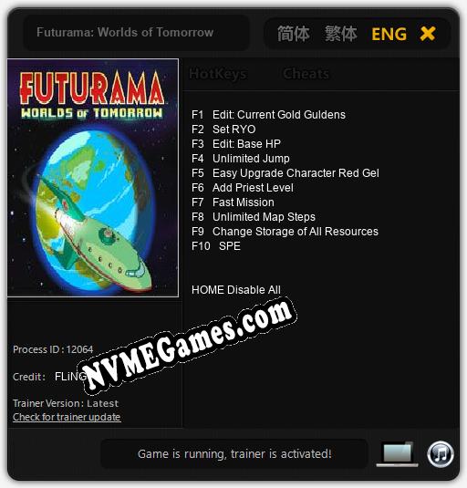 Futurama: Worlds of Tomorrow: Cheats, Trainer +10 [FLiNG]