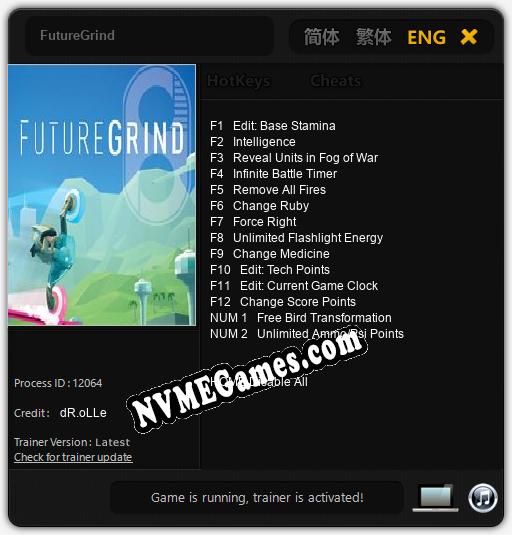 FutureGrind: Trainer +14 [v1.6]