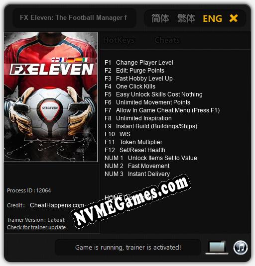 FX Eleven: The Football Manager for Every Fan: Cheats, Trainer +15 [CheatHappens.com]