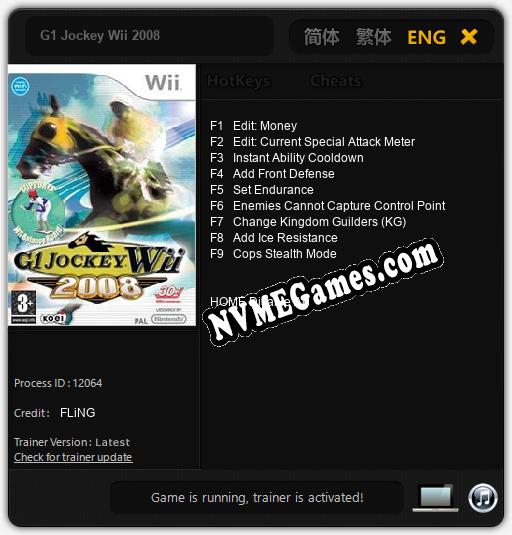 G1 Jockey Wii 2008: Trainer +9 [v1.4]