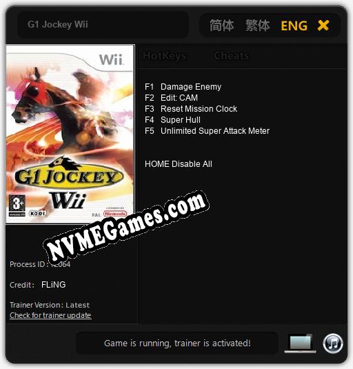 G1 Jockey Wii: Trainer +5 [v1.9]