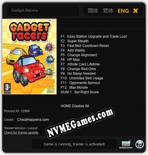 Gadget Racers: Cheats, Trainer +13 [CheatHappens.com]