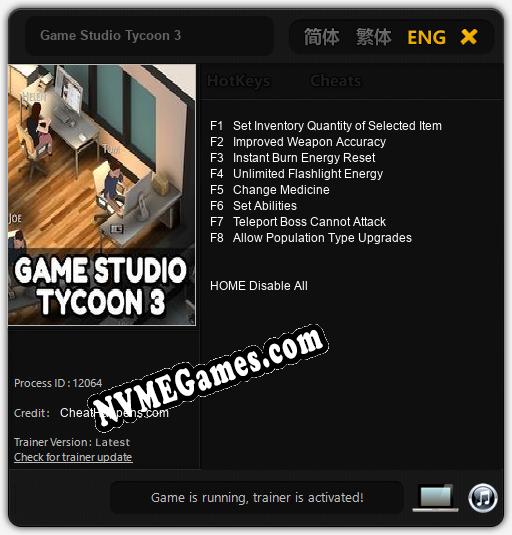 Game Studio Tycoon 3: Trainer +8 [v1.7]