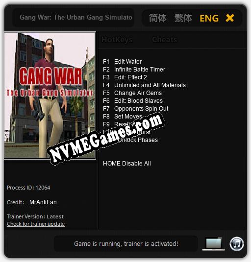 Gang War: The Urban Gang Simulator: Treinador (V1.0.73)