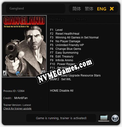 Gangland: Trainer +14 [v1.6]