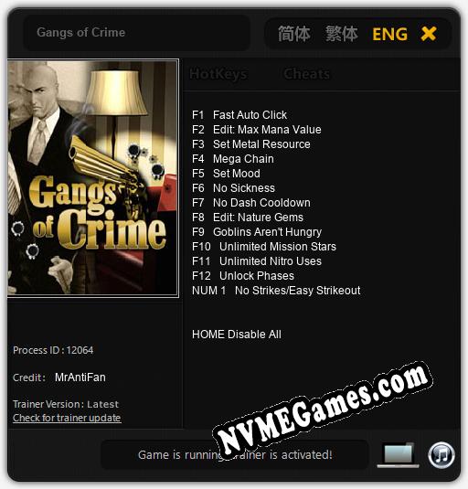 Gangs of Crime: Cheats, Trainer +13 [MrAntiFan]