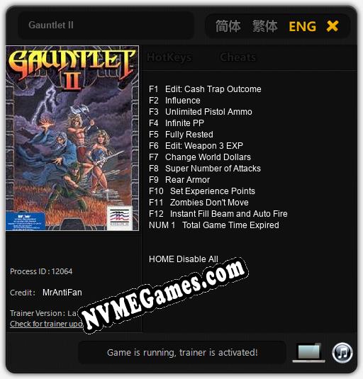 Gauntlet II: Treinador (V1.0.25)