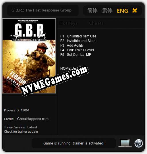 G.B.R.: The Fast Response Group: Cheats, Trainer +5 [CheatHappens.com]