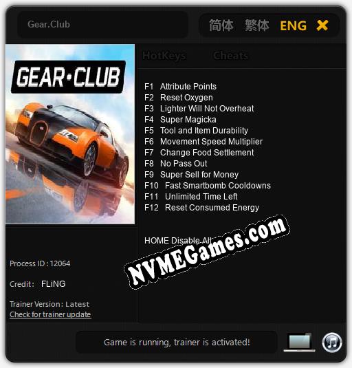 Gear.Club: Cheats, Trainer +12 [FLiNG]