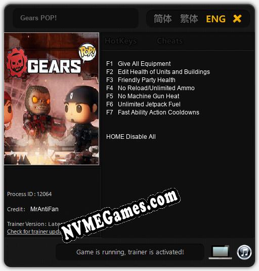 Gears POP!: Treinador (V1.0.56)