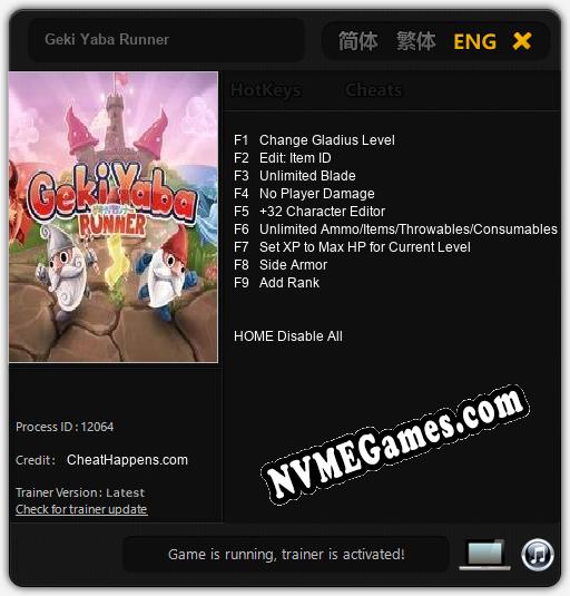 Geki Yaba Runner: Cheats, Trainer +9 [CheatHappens.com]