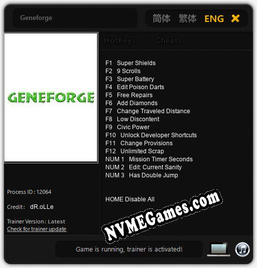 Geneforge: Cheats, Trainer +15 [dR.oLLe]