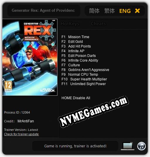 Generator Rex: Agent of Providence: Trainer +11 [v1.7]