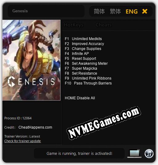 Genesis: Cheats, Trainer +10 [CheatHappens.com]