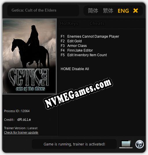 Getica: Cult of the Elders: Trainer +5 [v1.3]