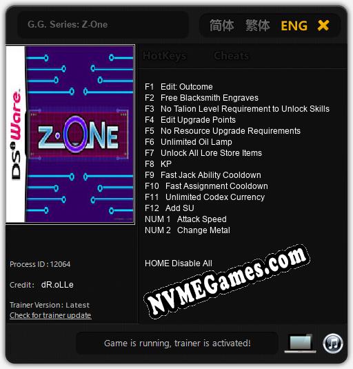 G.G. Series: Z-One: Cheats, Trainer +14 [dR.oLLe]