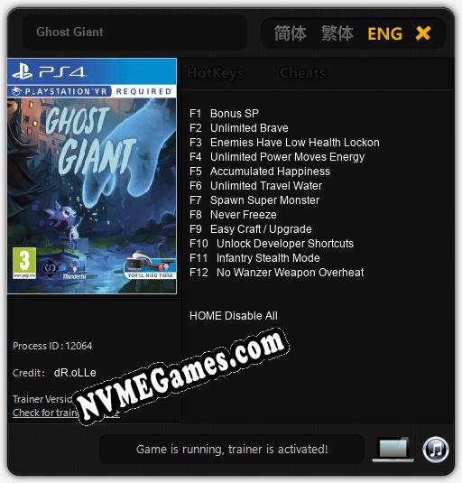 Ghost Giant: Trainer +12 [v1.4]