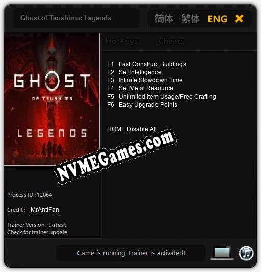 Ghost of Tsushima: Legends: Cheats, Trainer +6 [MrAntiFan]