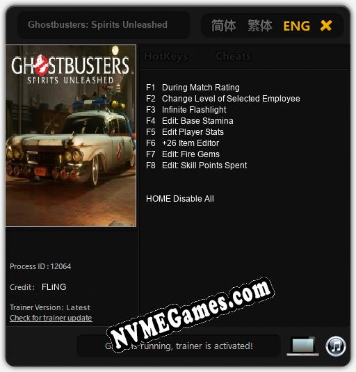 Ghostbusters: Spirits Unleashed: Treinador (V1.0.60)