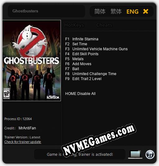 Ghostbusters: Trainer +9 [v1.5]