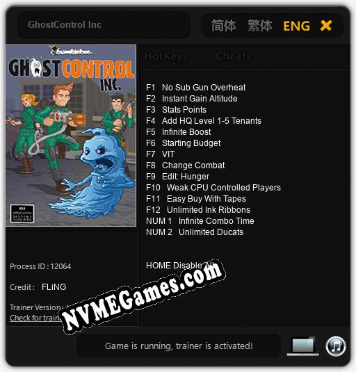 GhostControl Inc: Cheats, Trainer +14 [FLiNG]