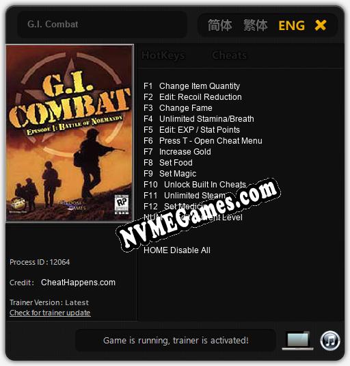 G.I. Combat: Treinador (V1.0.92)