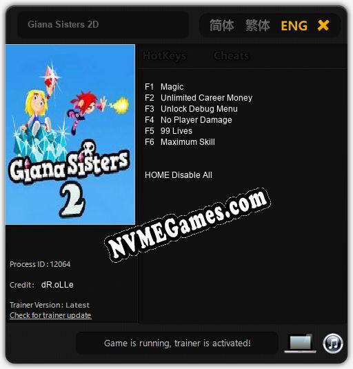 Giana Sisters 2D: Trainer +6 [v1.8]