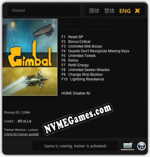 Gimbal: Treinador (V1.0.26)