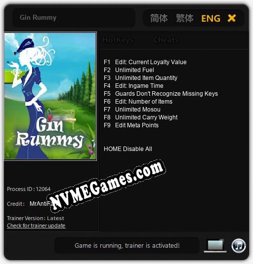 Gin Rummy: Trainer +9 [v1.8]