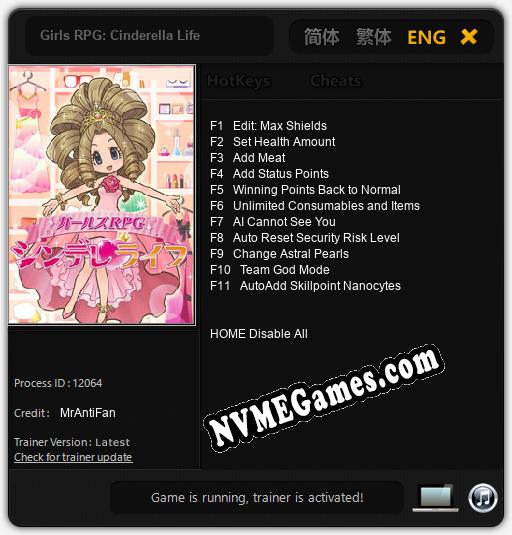 Treinador liberado para Girls RPG: Cinderella Life [v1.0.5]