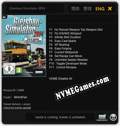 Gleisbau-Simulator 2014: Trainer +11 [v1.9]