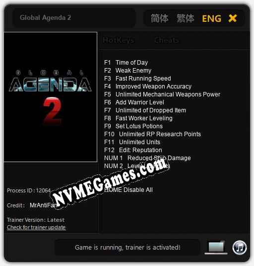 Global Agenda 2: Cheats, Trainer +14 [MrAntiFan]