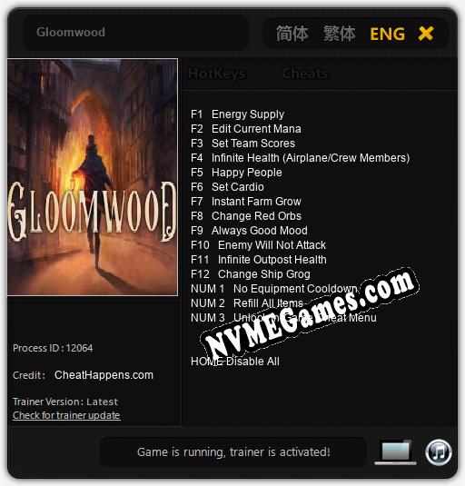 Treinador liberado para Gloomwood [v1.0.9]