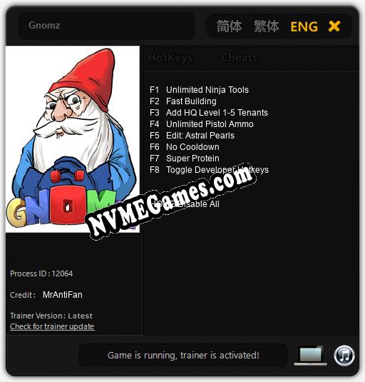 Treinador liberado para Gnomz [v1.0.3]