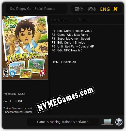 Go, Diego, Go!: Safari Rescue: Trainer +6 [v1.2]