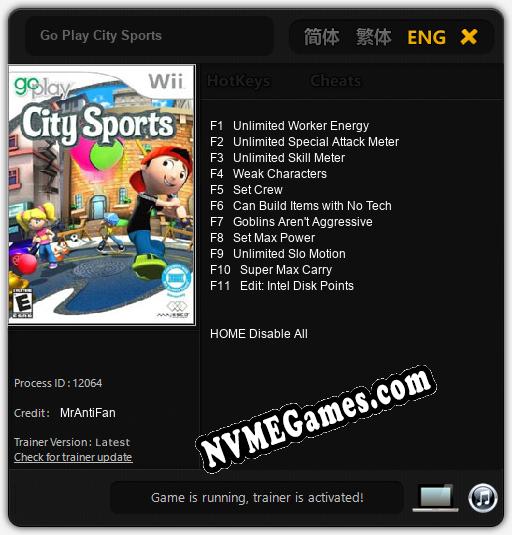 Go Play City Sports: Cheats, Trainer +11 [MrAntiFan]