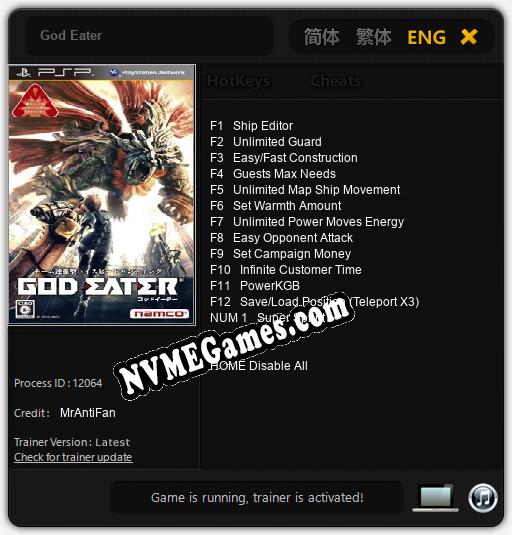 God Eater: Cheats, Trainer +13 [MrAntiFan]