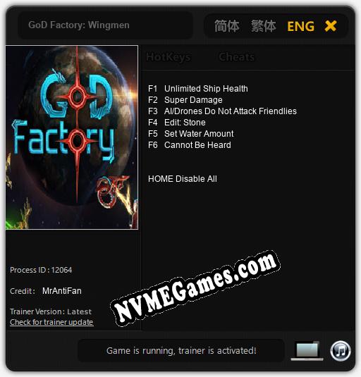 GoD Factory: Wingmen: Cheats, Trainer +6 [MrAntiFan]