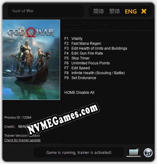 God of War: Treinador (V1.0.86)